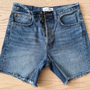 Denim Forum - The Yoko Hi-rise Mid-thigh Denim Short